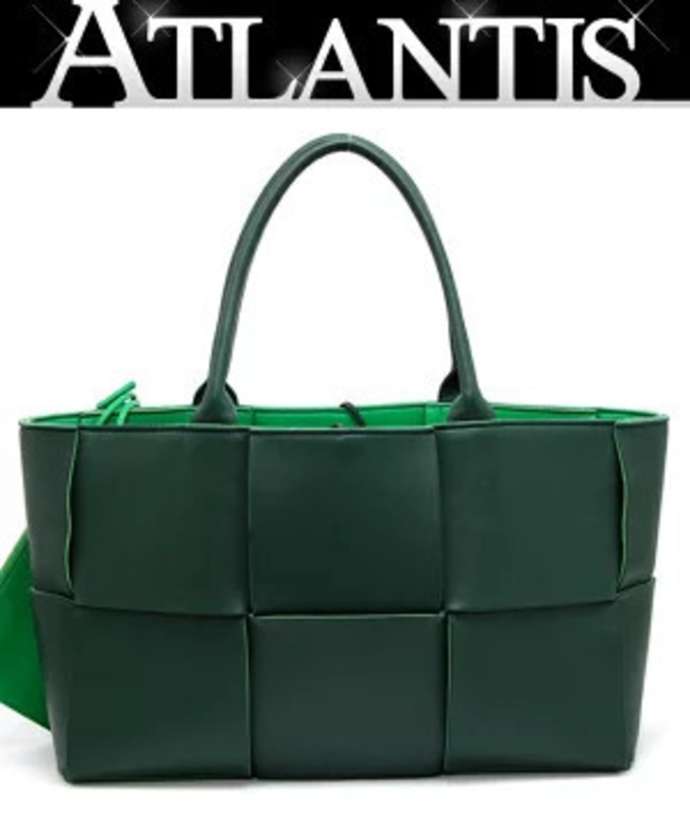 Bottega Veneta Arco Tote Bag Maxi Intrecciato Lambskin Rain Tree x Parakeet